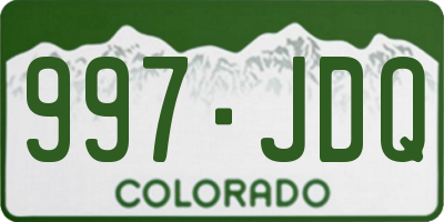 CO license plate 997JDQ