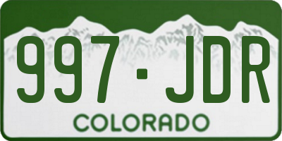 CO license plate 997JDR