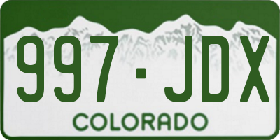 CO license plate 997JDX