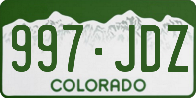 CO license plate 997JDZ