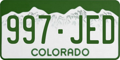 CO license plate 997JED