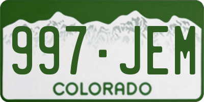 CO license plate 997JEM