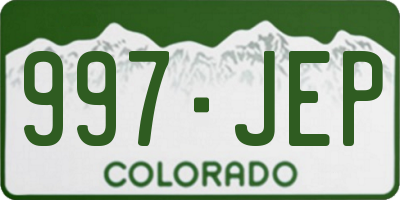 CO license plate 997JEP