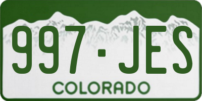 CO license plate 997JES