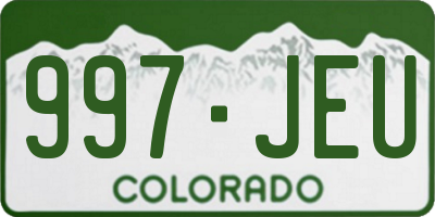 CO license plate 997JEU