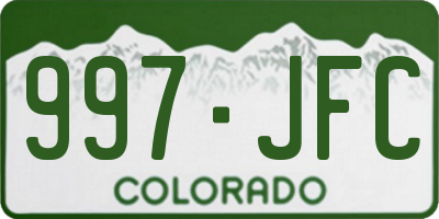CO license plate 997JFC