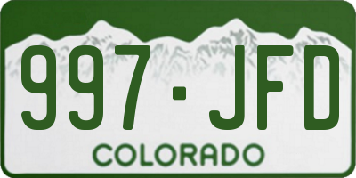 CO license plate 997JFD