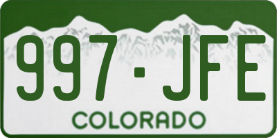 CO license plate 997JFE