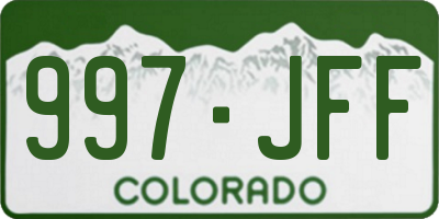 CO license plate 997JFF