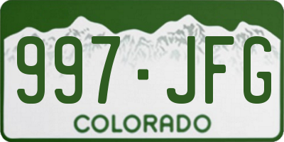 CO license plate 997JFG
