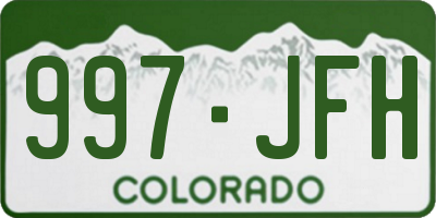 CO license plate 997JFH