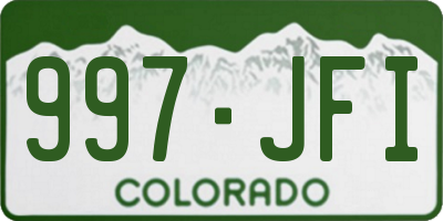 CO license plate 997JFI