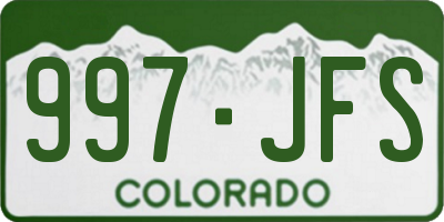 CO license plate 997JFS