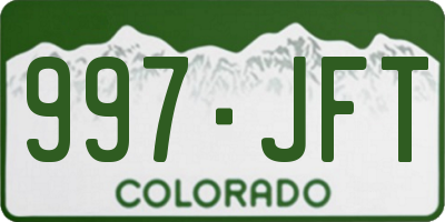 CO license plate 997JFT