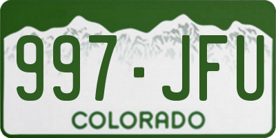CO license plate 997JFU