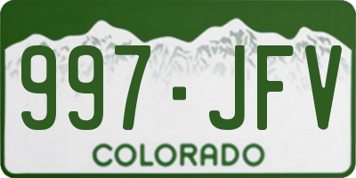 CO license plate 997JFV