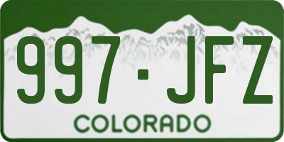 CO license plate 997JFZ