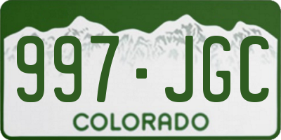 CO license plate 997JGC