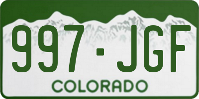 CO license plate 997JGF