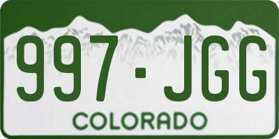 CO license plate 997JGG