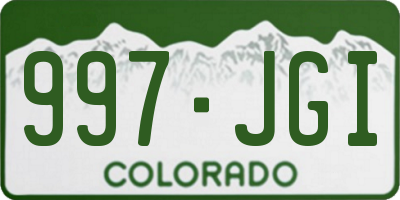 CO license plate 997JGI