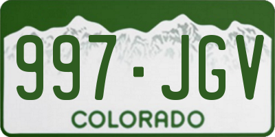 CO license plate 997JGV