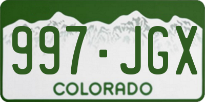 CO license plate 997JGX