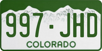CO license plate 997JHD