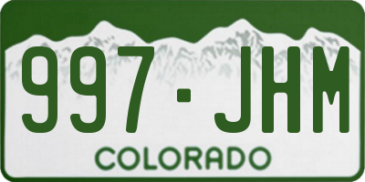 CO license plate 997JHM