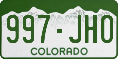 CO license plate 997JHO
