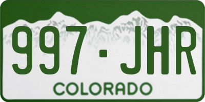 CO license plate 997JHR