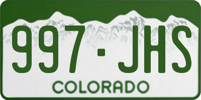 CO license plate 997JHS