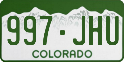 CO license plate 997JHU