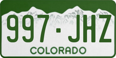 CO license plate 997JHZ