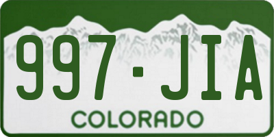 CO license plate 997JIA