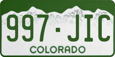 CO license plate 997JIC