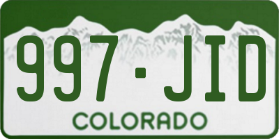 CO license plate 997JID