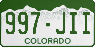 CO license plate 997JII