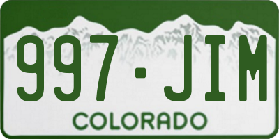 CO license plate 997JIM