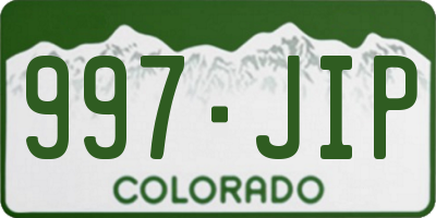 CO license plate 997JIP