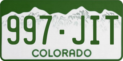 CO license plate 997JIT