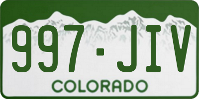 CO license plate 997JIV