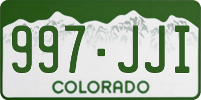 CO license plate 997JJI