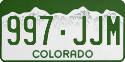 CO license plate 997JJM