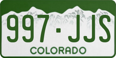 CO license plate 997JJS