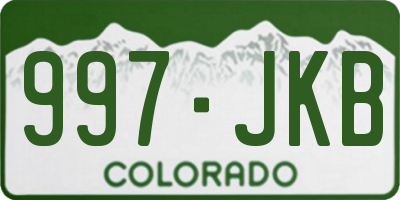 CO license plate 997JKB