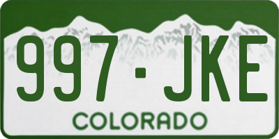 CO license plate 997JKE