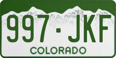 CO license plate 997JKF