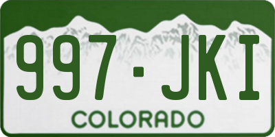 CO license plate 997JKI
