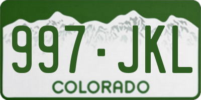 CO license plate 997JKL
